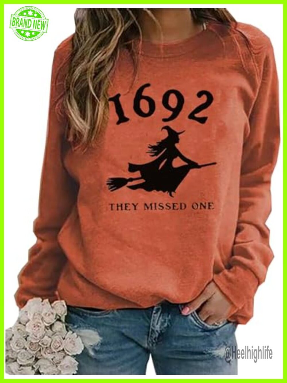 1692 They Missed One Halloween Sweatshirt Women Crew Neck Long Sleeve Pullover